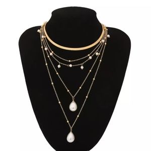 Bohemian Imitation Pearls Multilayer Pendants Neck